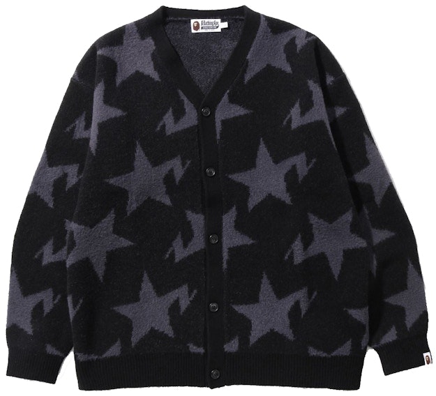 bape-sta-pattern-relaxed-fit-knit-cardigan-black