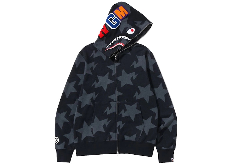 Buy BAPE Sta Corak Shark Full Zip Hoodie Hitam