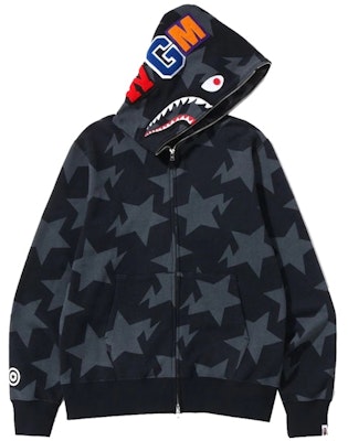 BAPE Sta Corak Shark Full Zip Hoodie Hitam Buy BAPE Sta Corak Shark Full Zip Hoodie Hitam