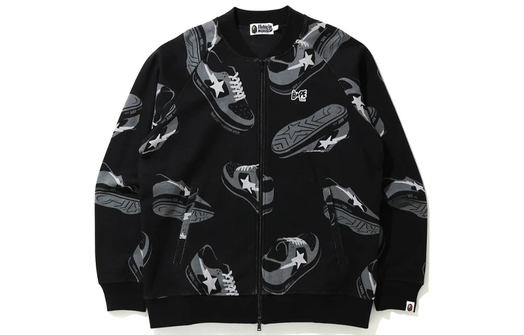BAPE STA Printed Long-Sleeve Zip Baseball Jacket for Men 1H30-113-003