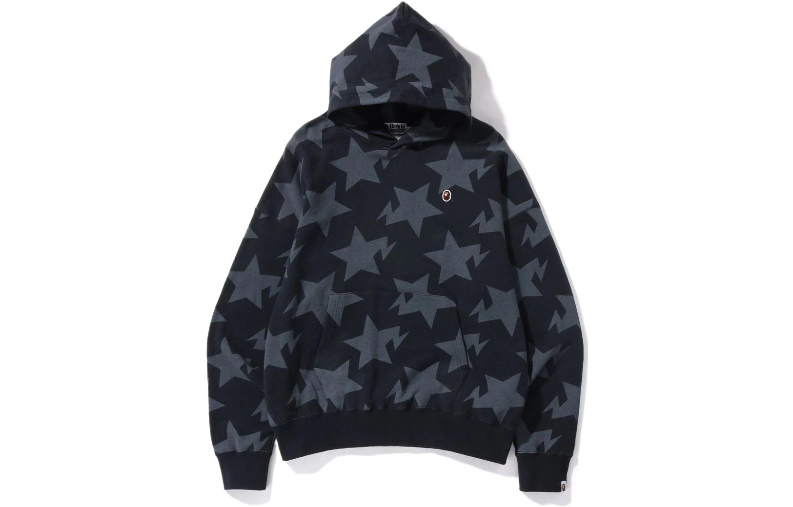 BAPE Sta Star Pattern Loose Fit Pullover Hoodie Star Print Design 1I30-114-002