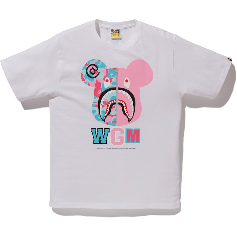 Buy BAPE Store Miami Shark Bear Baju-T Putih