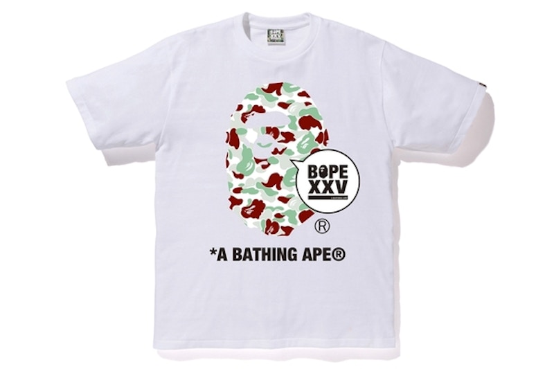 Buy Bape商店仙台XXV猿人頭T恤白色