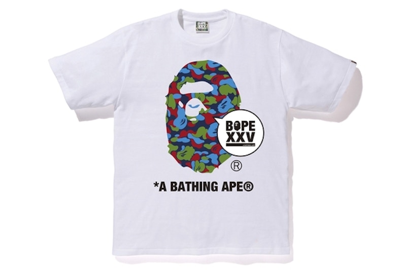 Buy Bape Store Singapore XXV Ape Head Tee White