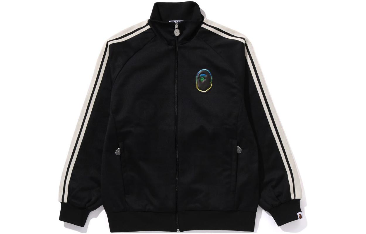 BAPE Stripe Logo Print Zip-Up Track Jacket for Men 1J70-113-003