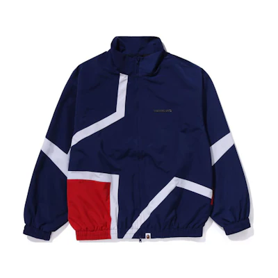 BAPE Striped Full-Zip Double-Puller Stand Collar Jacket Men 1J80-140-062