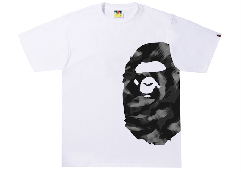 BAPE Stroke Camo Side Big Ape Head Tee White/Black