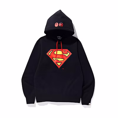 BAPE Superman Pullover Hoodie Black Unisex 1F23-114-913BLACK