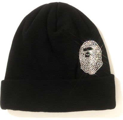 Bape Swarovski Ape Head Knit Cap Black Buy Bape Swarovski Ape Head Knit Cap Black