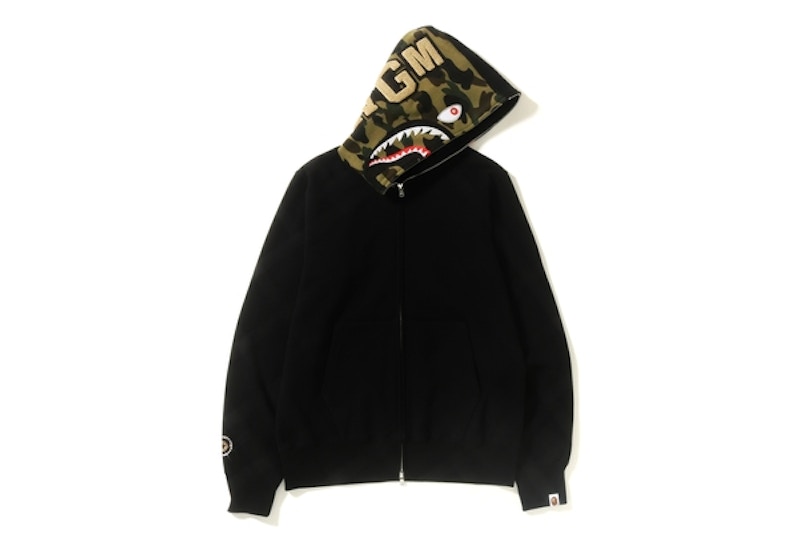 Bape Swarovski Shark Full Zip Hoodie Black
