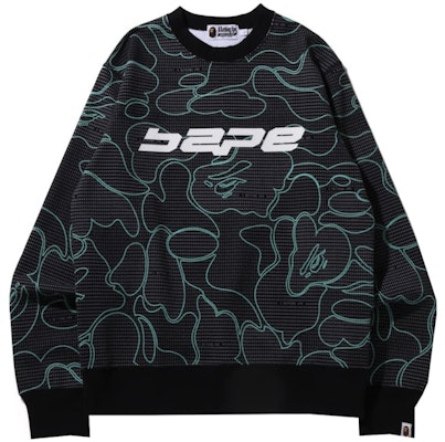 BAPE Text Code Camo Crewneck Black Buy BAPE Text Code Camo Crewneck Black