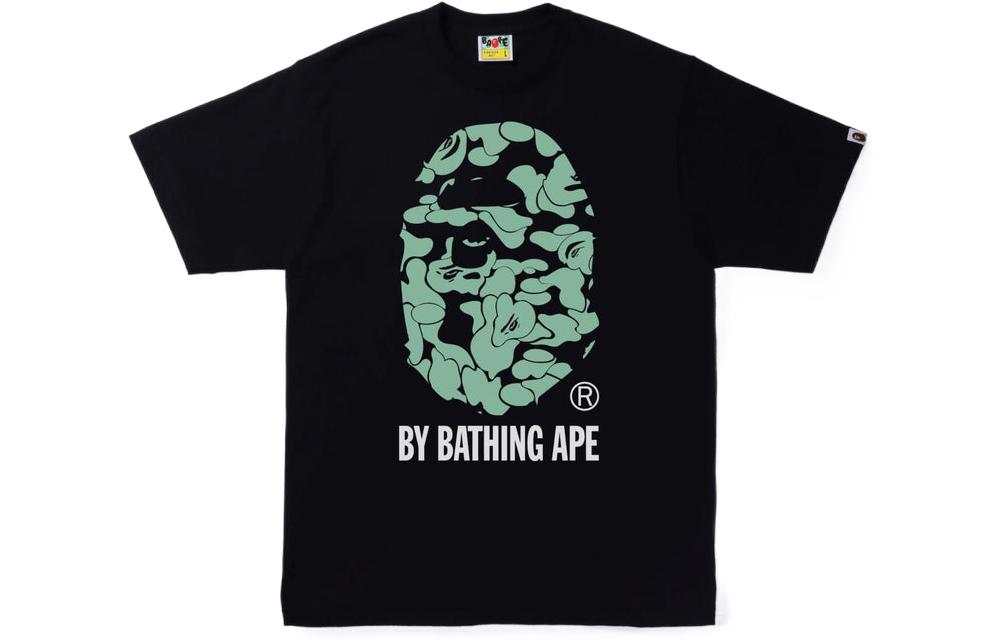 BAPE Text Code Camo Glow-in-the-Dark Ape Logo Tee Mens Short Sleeve 1I30-110-040 圖 2