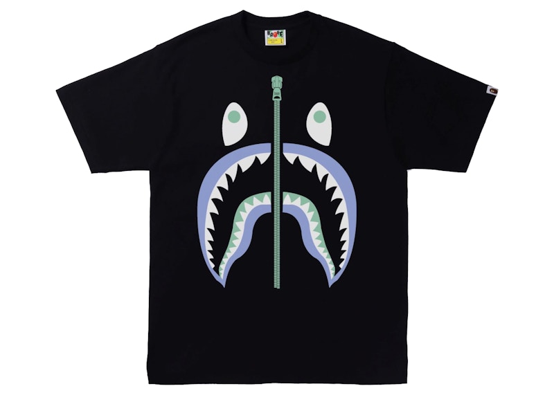 BAPE Text Code Camo Shark Tee Black