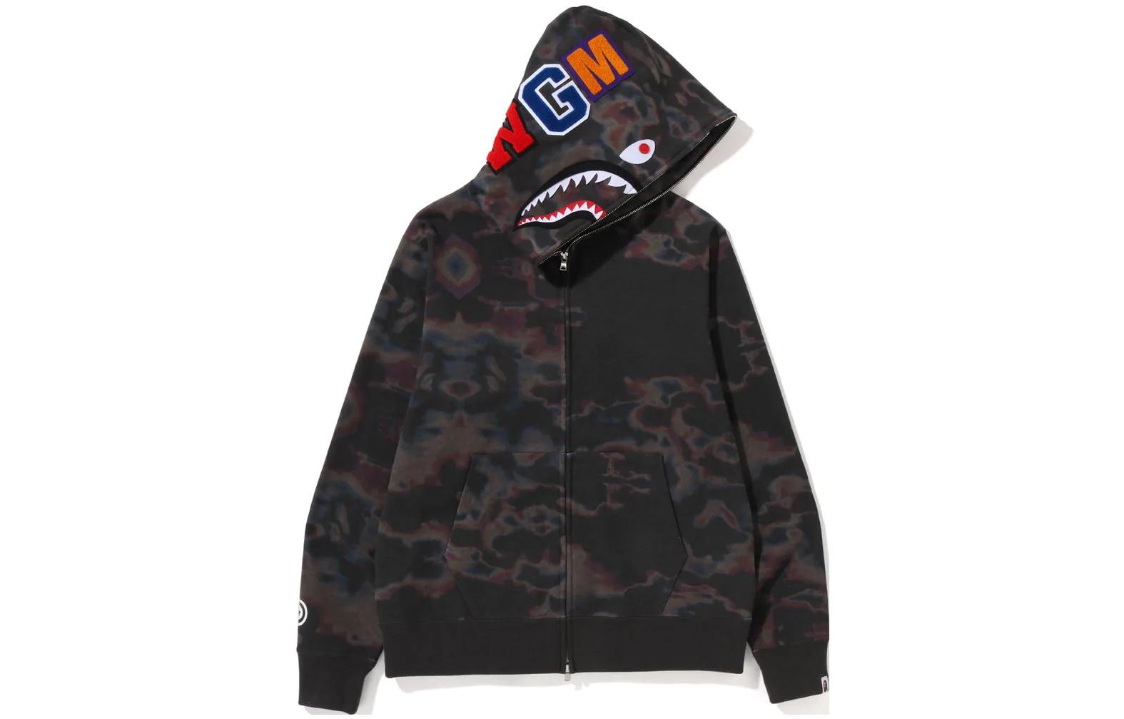 BAPE Thermography Shark Full Zip Hoodie Black - 1J30-115-011