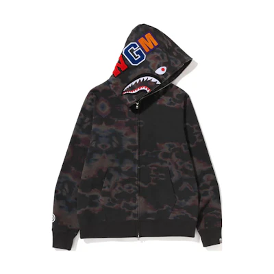 BAPE Thermography Shark Full Zip Hoodie Black - 1J30-115-011
