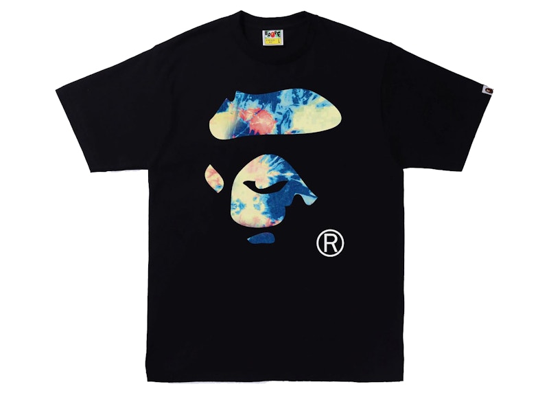 BAPE Tie Dye Ape Face Tee Black 'Multi'