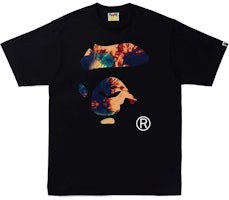 BAPE Tie Dye Ape Face Tee Black 'Navy' BAPE Tie Dye Ape Face Tee Black 'Navy'