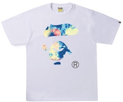 BAPE Tie Dye Ape Face Tee White 'Multi'