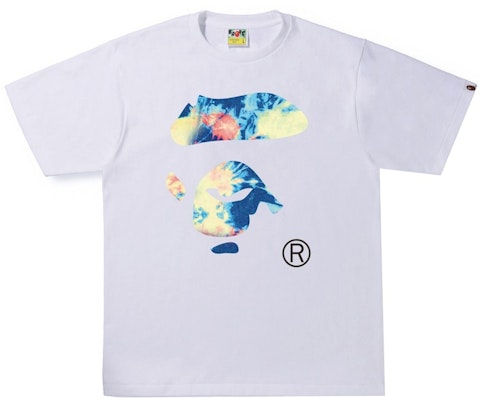 BAPE Tie Dye Ape Face Tee White 'Multi' Buy BAPE Tie Dye Ape Face Tee White 'Multi'