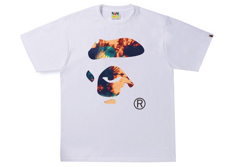 Buy Camiseta BAPE Tie Dye Ape Face Blanca 'Navy'.