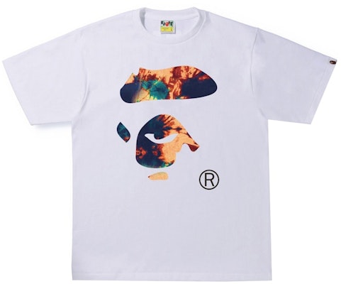 BAPE Tie Dye Ape Face Tee White 'Navy' Buy BAPE Tie Dye Ape Face Tee White 'Navy'