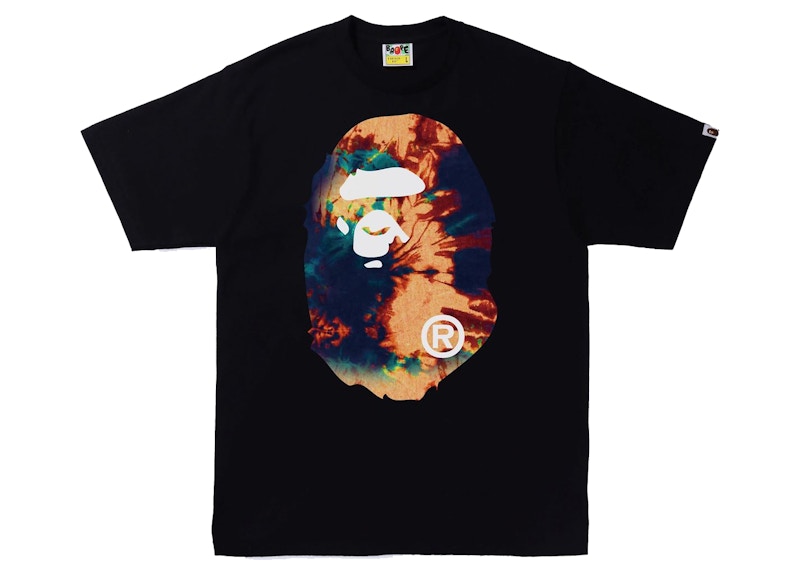 BAPE Tie Dye Big Ape Head Tee 'Black Navy'