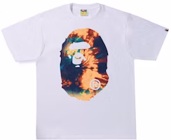 BAPE Tie Dye Big Ape Head Tee 'White Navy'