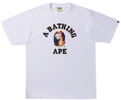 BAPE Tie Dye College Tee 'White Navy'