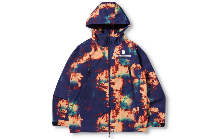 BAPE Tie Dye Full-Zip Hoodie Jacket Navy Blue 1I30-140-009