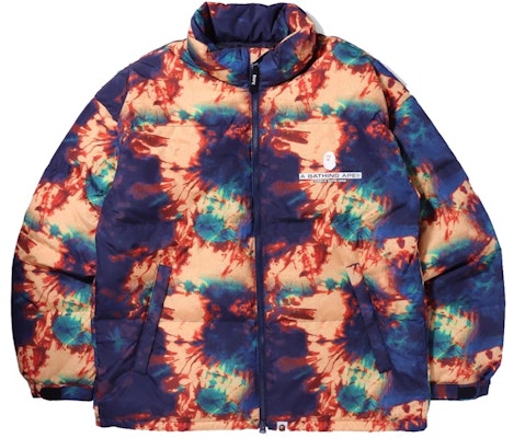 BAPE Tie Dye Loose Fit Down Jacket 'Navy' Buy BAPE Tie Dye Loose Fit Down Jacket 'Navy'