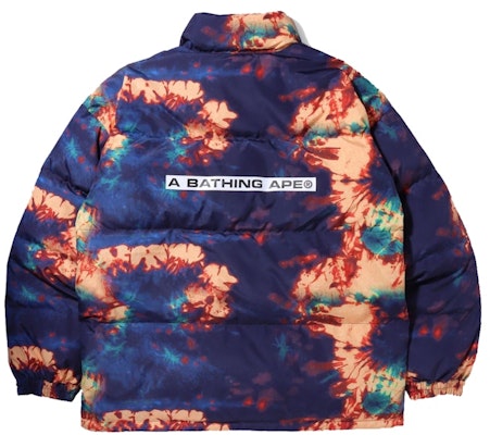 BAPE Tie Dye Loose Fit Down Jacket 'Navy' Order BAPE Tie Dye Loose Fit Down Jacket 'Navy'