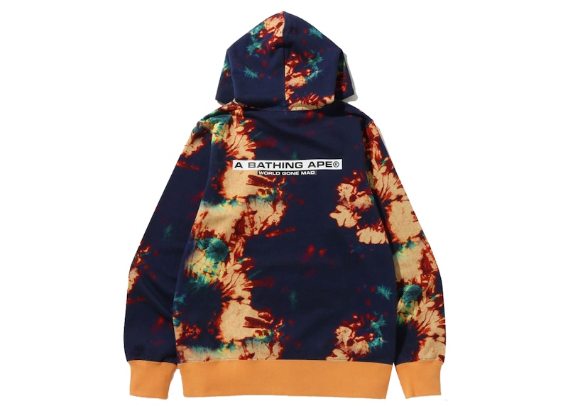 Order BAPE Tie Dye Pullover Hoodie 'Navy' Lelaki