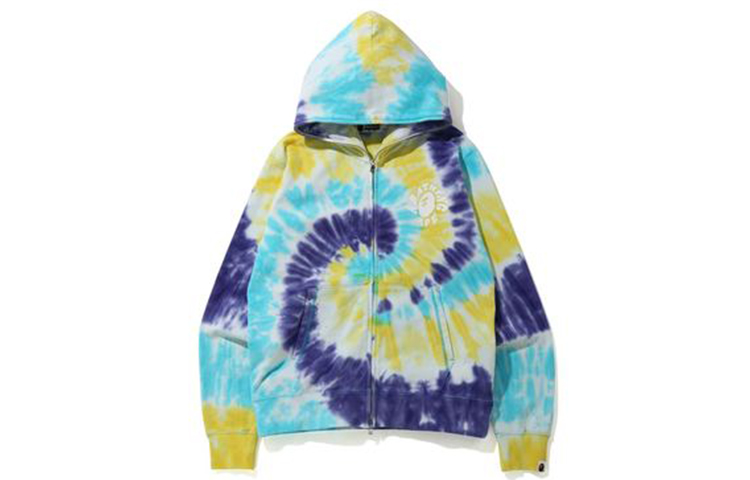 BAPE Tie Dye Wide Full Zip Hoodie Unisex Sweatshirt Jacket 1G30-115-010