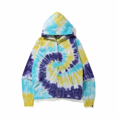 BAPE Tie Dye Wide Full Zip Hoodie Unisex Sweatshirt Jacket 1G30-115-010
