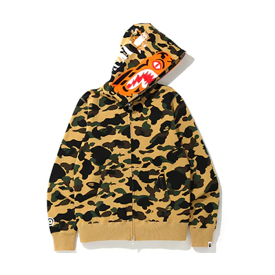 BAPE Tiger Camo Letter Print Hoodie Unisex 0ZXSWM115002D
