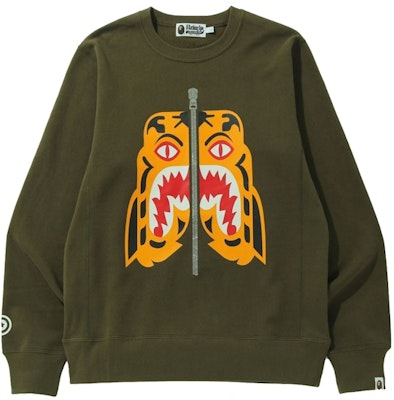 BAPE Tiger Crewneck (FW21) Olivedrab Buy BAPE Tiger Crewneck (FW21) Olivedrab