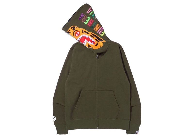 Order Hoodie BAPE Tiger Full Zip (FW21) Olivedrab