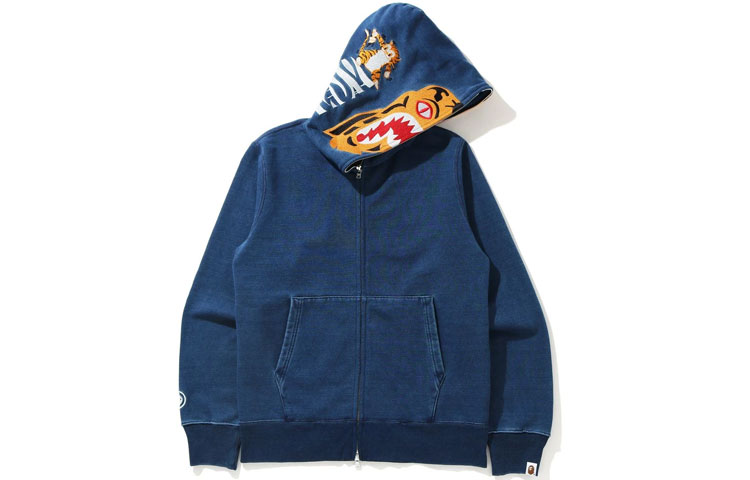 BAPE Tiger Full Zip Hoodie Blue () 1H30-115-014