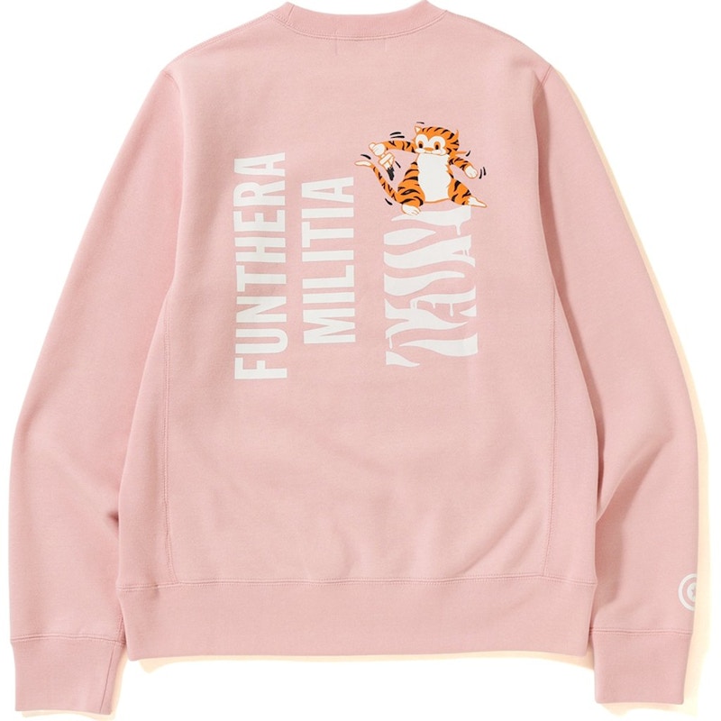 Order Bape Tiger Heavy Weight Crewneck Pink