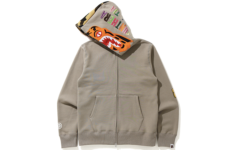 BAPE Tiger Patch Embroidered Zip-Up Hoodie Jacket 0ZXSWM115009F