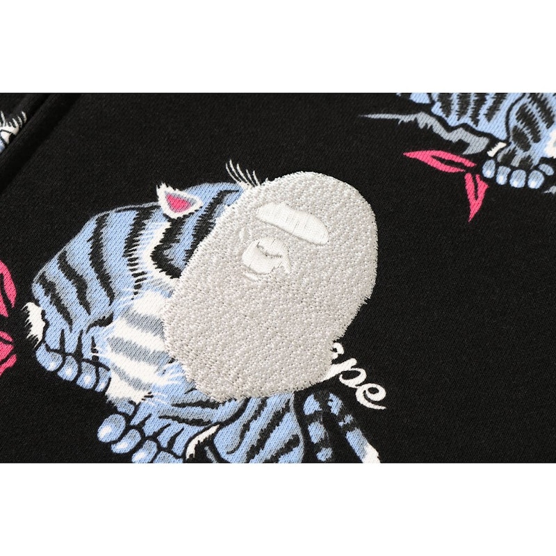 Order Bape Hoodie Resleting Penuh Pola Harimau Hitam