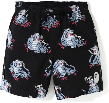 Bape Tiger Pattern Shorts Black Buy Bape Tiger Pattern Shorts Black