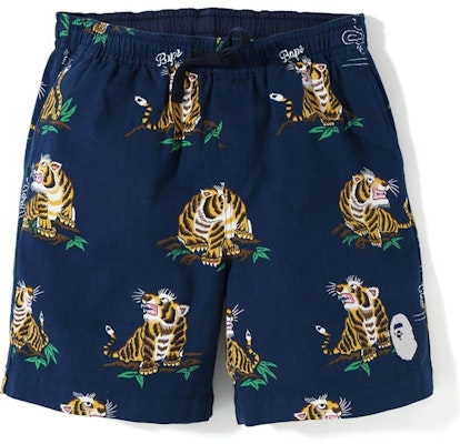 Bape Tiger Pattern Shorts Navy Buy Bape Tiger Pattern Shorts Navy