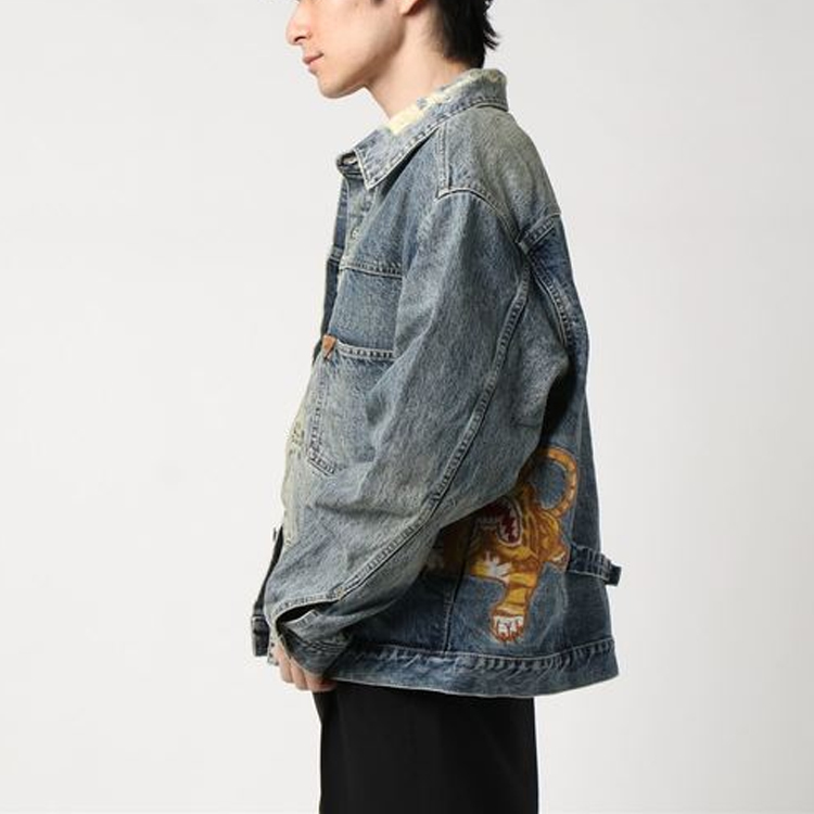 BAPE Tiger Washed Denim Jacket Unisex Blue Denim 1F20-140-026 圖 6