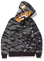 Bape Undefeated Tiger Half Shark Full Zip Hoodie Black Bape Undefeated Tiger Half Shark Full Zip Hoodie Black