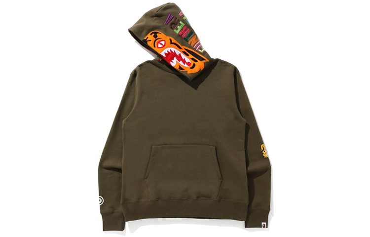 BAPE Unisex Tiger Pattern Loose Fit Pullover Hoodie. 1G80-114-010 圖 5