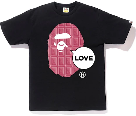 Bape Valentine Chocolate Love Ape Head Tee Black Buy Bape Valentine Chocolate Love Ape Head Tee Black