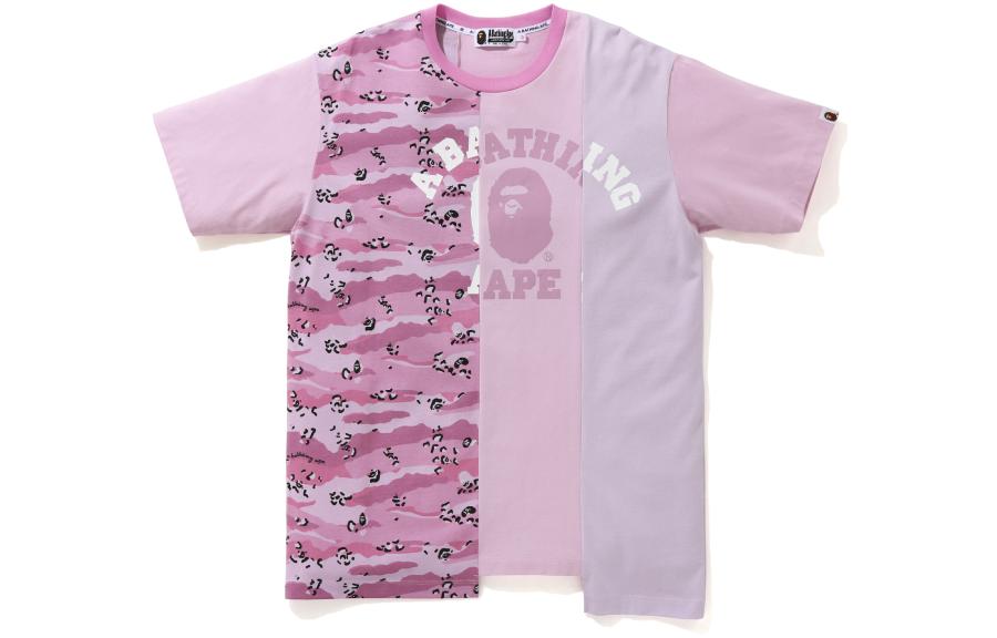 Shop BAPE 復古休閒字母印花短袖連帽洋裝。 0ZXDSW235506G