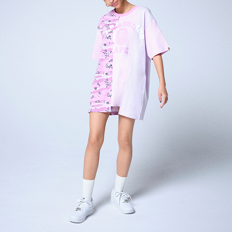 Details for BAPE 復古休閒字母印花短袖連帽洋裝。 0ZXDSW235506G