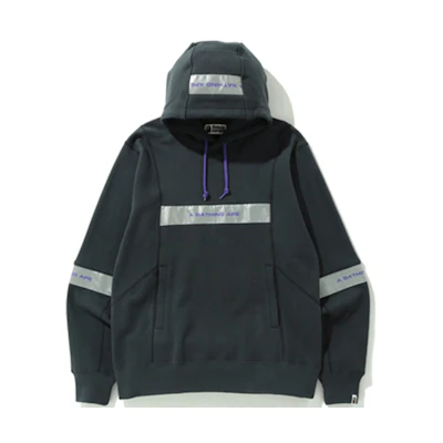 BAPE Wide Patchwork Glow-In-The-Dark Hoodie Unisex Black. 1F80-114-010